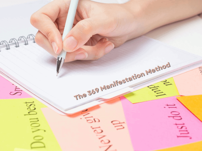 Writing in a 369 manifestation journal