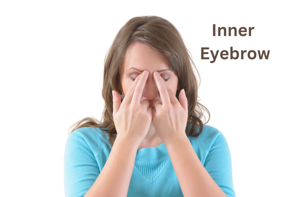 inner eyebrow tapping points