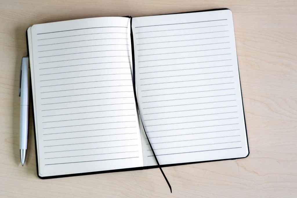 open blank journal